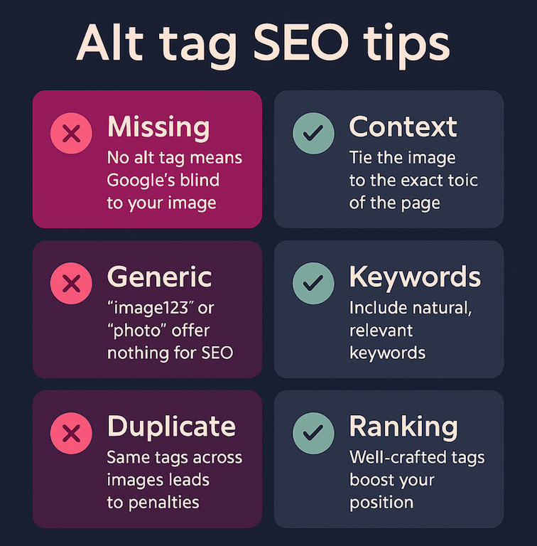 SEO challenges and opportunities with image alt tags