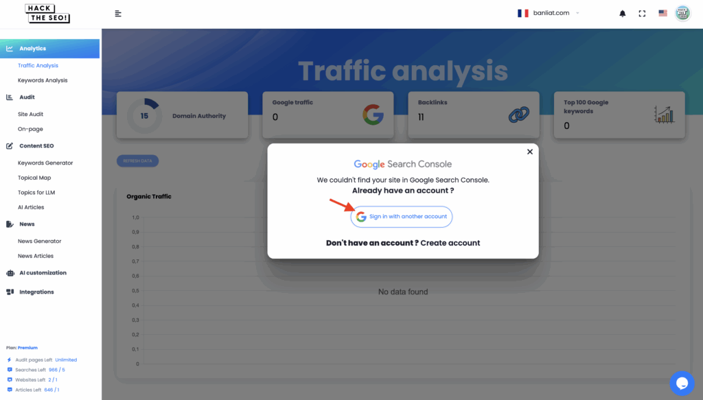 connect hack the seo GSC
