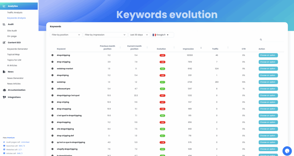 table view full width with filters
