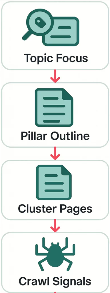 Role of pillar and cluster pages in SEO topical map