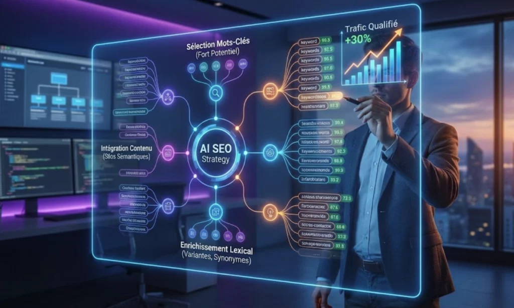 Analyse mots clés : exploiter efficacement les résultats d’un générateur IA 2 Exploiter-les-suggestions-IA-pour-une-stratégie-SEO-avancée