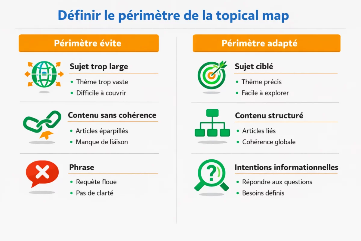 création topical map — Définir le périmètre de la topical map