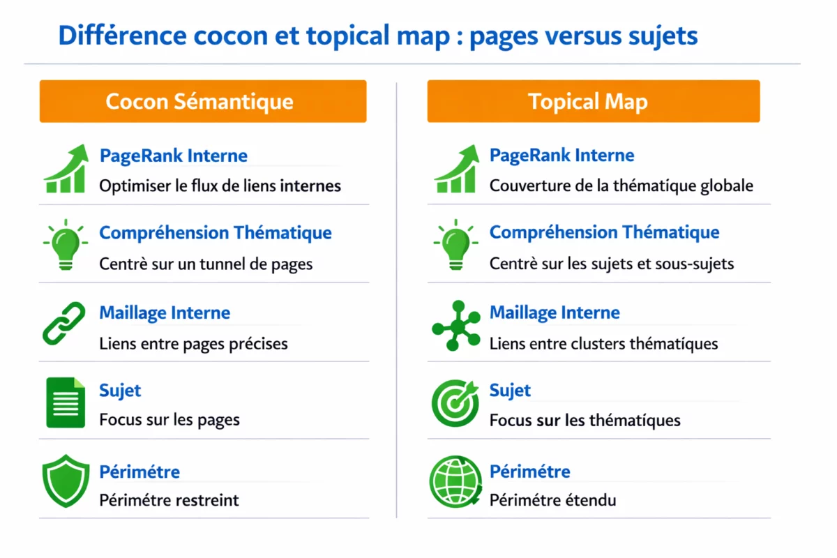 différence cocon et topical map — Différence cocon et topical map : pages versus sujets