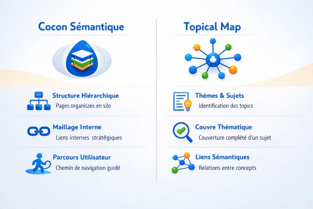 différence cocon et topical map — Différence cocon et topical map : comprendre, choisir, déployer