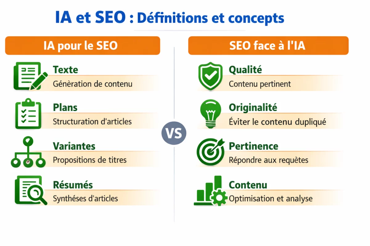IA et SEO : définitions et concepts IA et SEO — IA et SEO : définitions et concepts