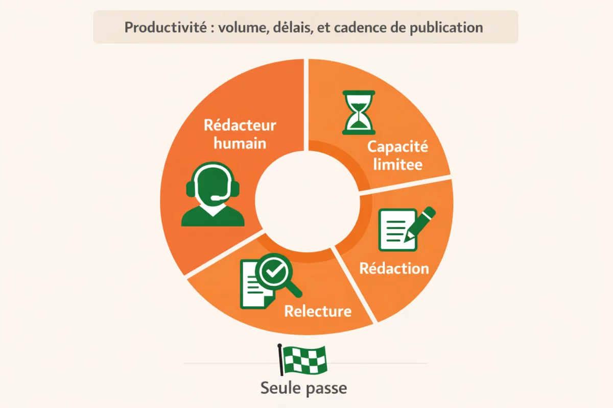 Productivité : volume, délais, et cadence de publication | Hack the seo