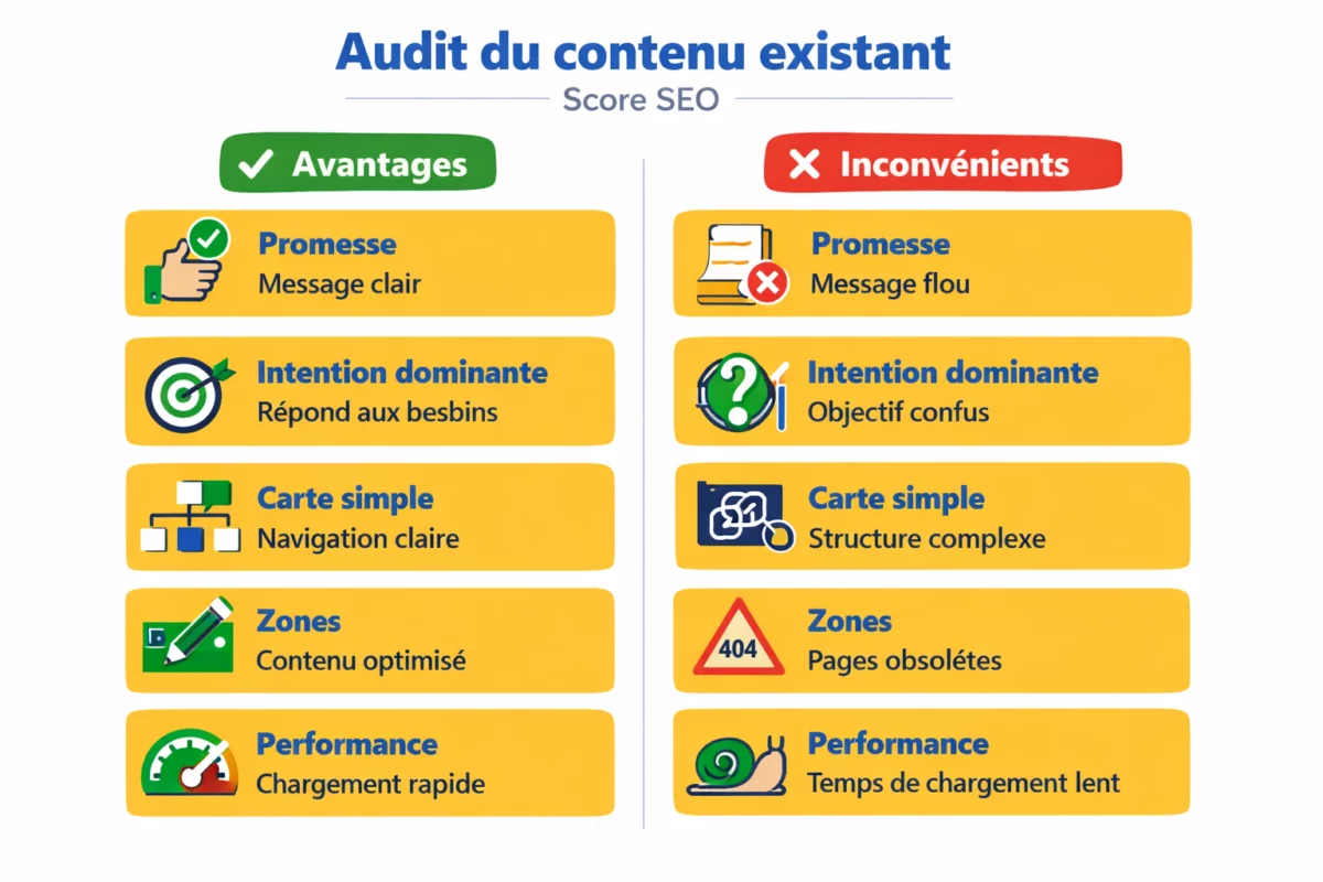 score SEO — Audit du contenu existant