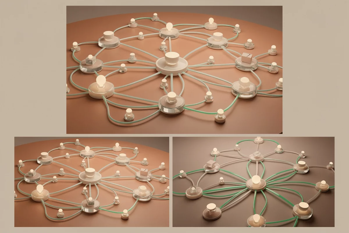Cartographier votre architecture et vos silos thématiques pour redistribuer la popularité — Vue 3D — maillage interne — 