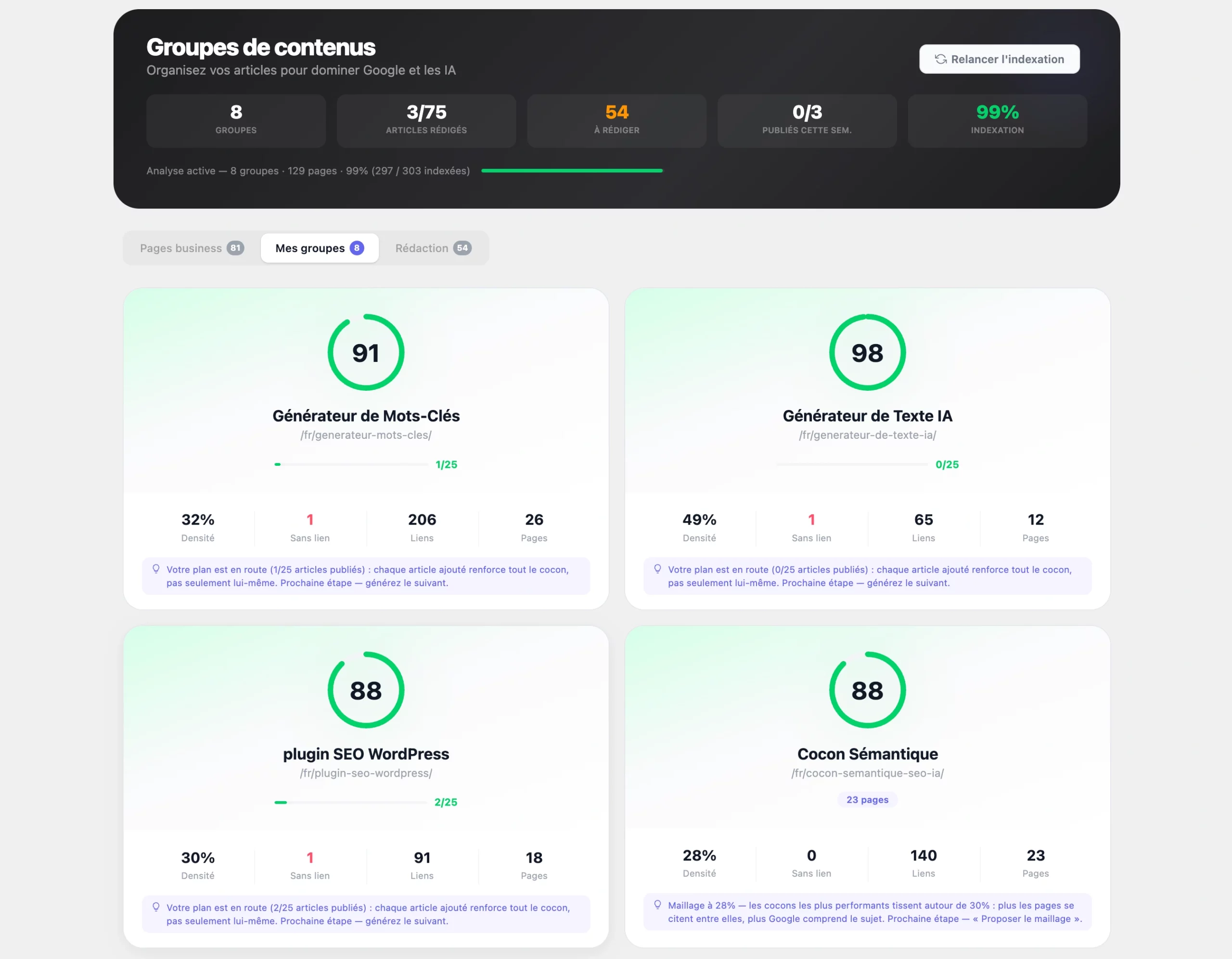 Automated semantic cocoons on WordPress with the Hack The SEO plugin