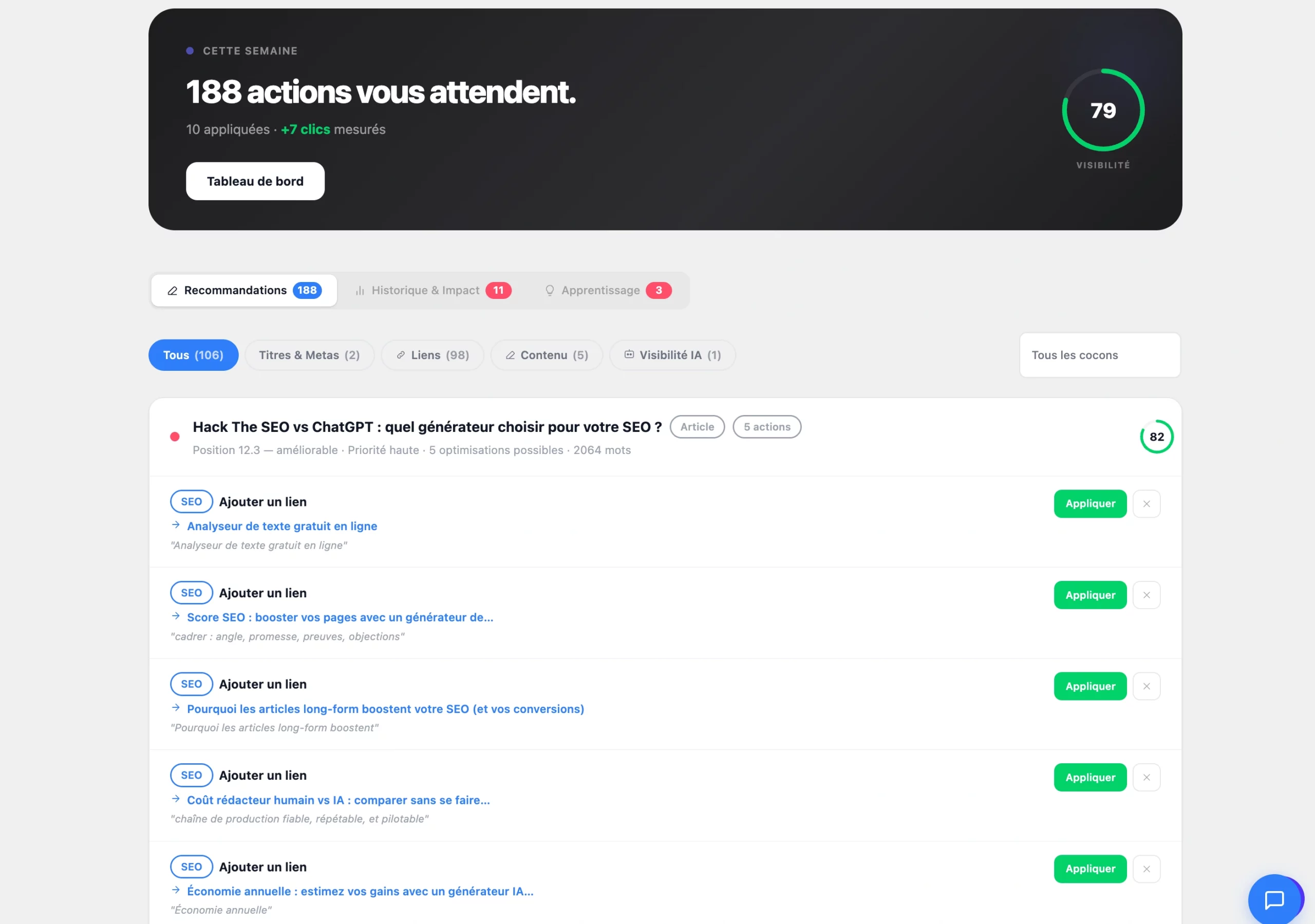 Propositions de liens internes automatiques sur WordPress