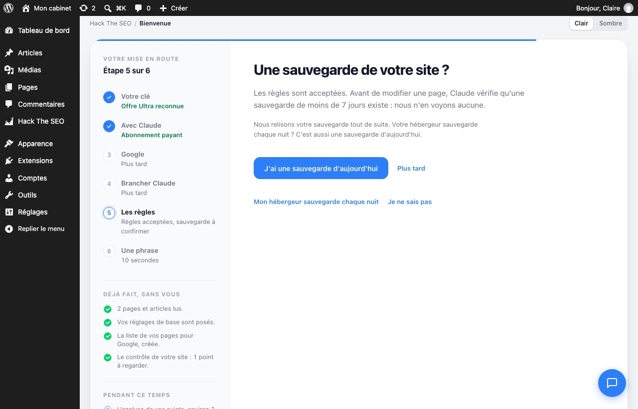 The backup question with the possible answers